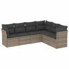vidaXL 6-dijelni set vrtnih sofa od poliratana s jastucima sivi