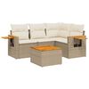 vidaXL 5-dijelni vrtni set sofa s jastucima bež od poliratana