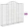vidaXL Lučne gabionske ko&scaron;are 9 kom 200x30x160/180cm pocinčano željezo