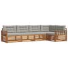 vidaXL Set vanjskih sofa s jastukom 5 pcs Prirodna i svijetlo siva