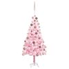 vidaXL Umjetno osvijetljeno božićno drvce s kuglicama rozo 150 cm PVC