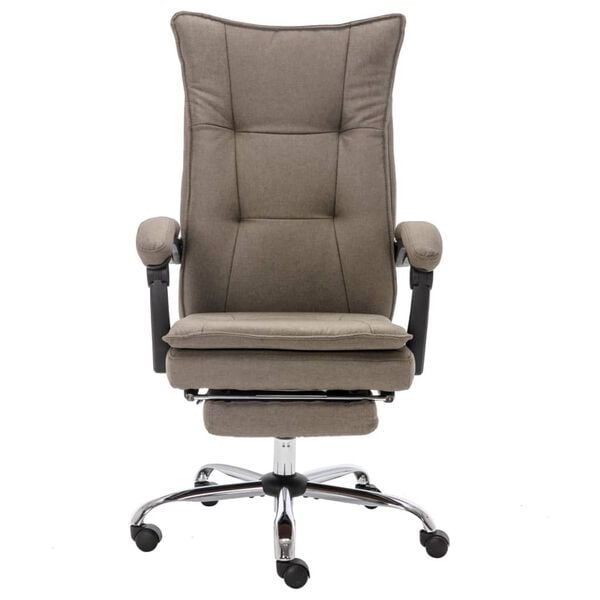 vidaXL Masažna uredska stolica od tkanine smeđe-siva