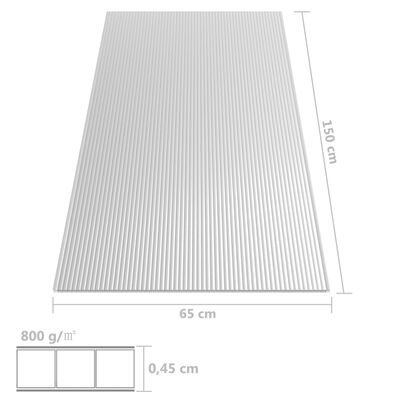vidaXL Polikarbonatne ploče 5 kom 4,5 mm 150 x 65 cm