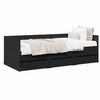 vidaXL Dnevni krevet s ladicama bez madraca crni 75x190 cm