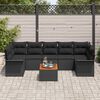 vidaXL Sjedeća garnitura za vrt s jastukom s pohranom 8 pcs Crna