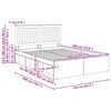 vidaXL Krevetna konstrukcija s uzglavljem Dimljeni hrast 140 x 190 cm