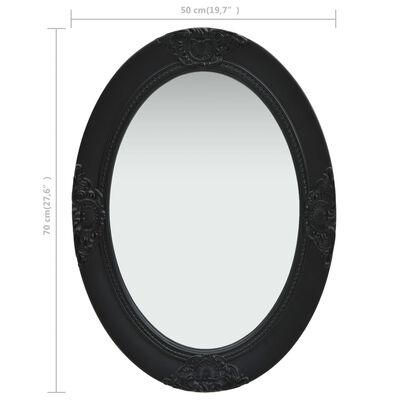 vidaXL Zidno ogledalo u baroknom stilu 50 x 70 cm crno