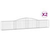 vidaXL Lučne gabionske ko&scaron;are 2 kom 400x30x60/80 cm pocinčano željezo