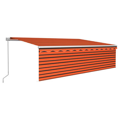 vidaXL Tenda na ručno uvlačenje s roletom 5 x 3 m narančasto-smeđa