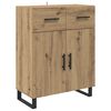 vidaXL Highboard Umjetnički hrast 69,5 x 34 x 180 cm Konstruirano drvo