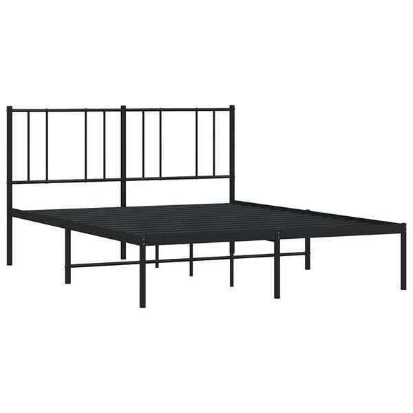 vidaXL Metalni okvir za krevet s uzglavljem crni 140x190 cm