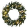 vidaXL Božićni vijenac s LED svjetlima zeleni 60 cm PVC