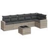 vidaXL 7-dijelni set vrtnih sofa svjetlosivi od poliratana