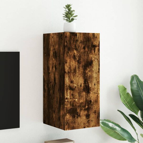 vidaXL Zidni TV ormarić s LED svjetlima boja hrasta 30,5 x 35 x 70 cm