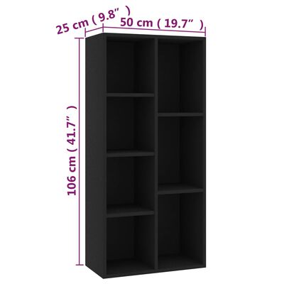 vidaXL Ormarić za knjige crni 50 x 25 x 106 cm od konstruiranog drva
