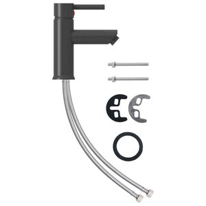 vidaXL Kupaonska slavina za umivaonik siva 130 x 176 mm