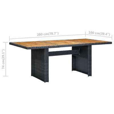 vidaXL Vrtni stol tamnosivi od poliratana i masivnog bagremovog drva