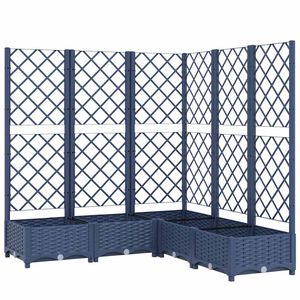 vidaXL Vrtna sadilica s re&scaron;etkom plava siva 120 x 120 x 121,5 cm PP