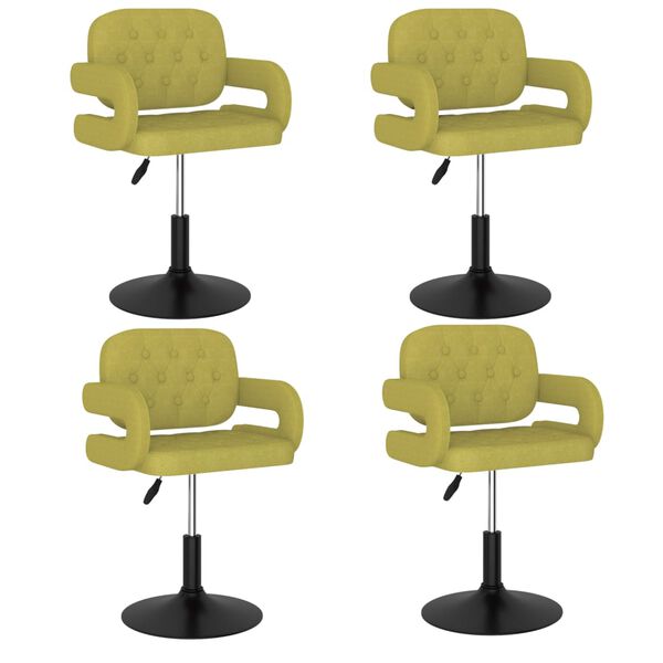 vidaXL Okretne blagovaonske stolice od tkanine 4 kom zelene