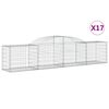 vidaXL Lučne gabionske ko&scaron;are 17 kom 300x50x60/80 cm pocinčano željezo