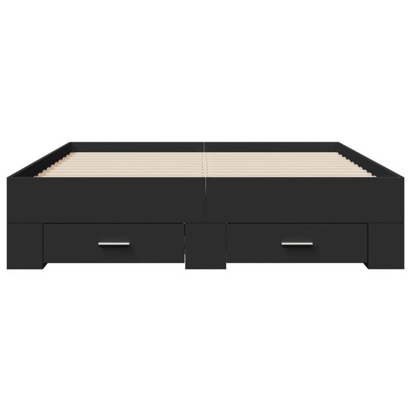 vidaXL Okvir za krevet s ladicama crni 120x190 cm konstruirano drvo