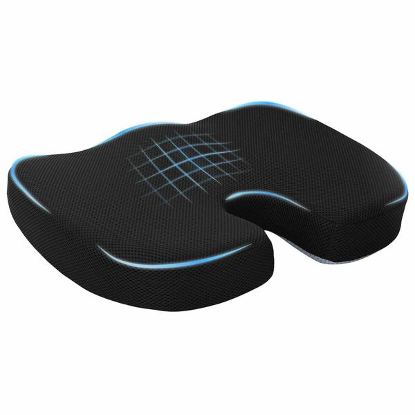 vidaXL Jastuk za sjedalo Crna 47 x 36,5 x 8 cm Pjena za pamćenje