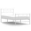 vidaXL Metalni okvir kreveta uzglavlje i podnožje bijeli 100x200 cm