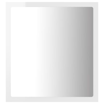 vidaXL LED kupaonsko ogledalo visoki sjaj bijelo 40x8,5x37 cm akrilno