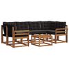 vidaXL Set vanjskih sofa s jastukom 7 pcs Prirodna i crna