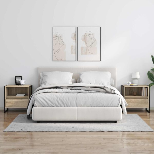 vidaXL Noćni ormarić Sonoma 50 x 39,5 x 50 cm Konstruirano drvo