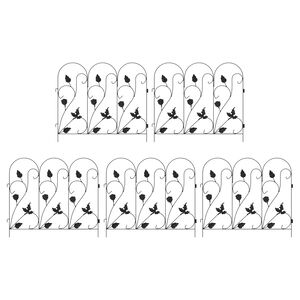 vidaXL Vrtna Ograda Re&scaron;etkasti Crna 307 x 54,5 x 0,3 cm