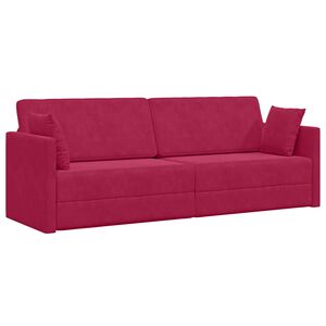 vidaXL Podni kauč na razvlačenje Vinska crvena 213 x 70 x 77 cm Bar&scaron;un