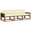 vidaXL Set vanjskih sofa s jastukom 3 pcs Prirodna i krem