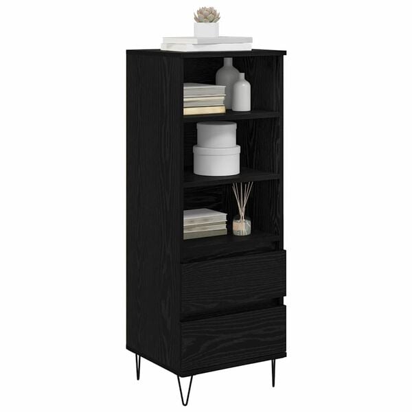 vidaXL Highboard Crni hrast 40 x 36 x 110 cm Konstruirano drvo