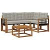 vidaXL Set vanjskih sofa 5 kom. Prirodna i svijetlo siva