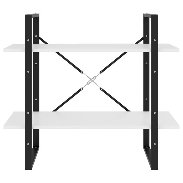 vidaXL Ormarić za knjige 2 razine bijeli 80x30x70 cm konstruirano drvo