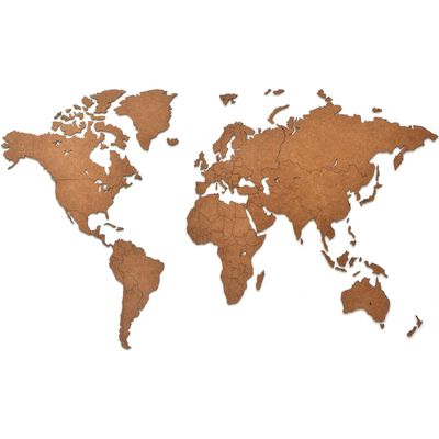 MiMi Innovations zidna drvena karta svijeta Luxury smeđa 90 x 54 cm