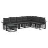 vidaXL Set vanjskih sofa 8 pcs Crna i tamno siva Poliester