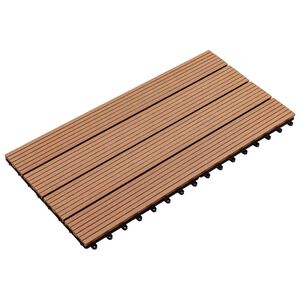 vidaXL Pločice za decking 6 pcs Smeđa 60 x 30 cm Drvoplastična smjesa