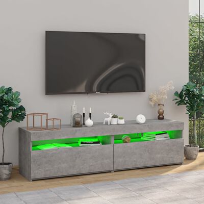 vidaXL TV ormarići s LED svjetlima 2 kom boja betona 75 x 35 x 40 cm