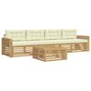 vidaXL Set vanjskih sofa 5 kom. Bijela i krem Čvrsto drvo akacije