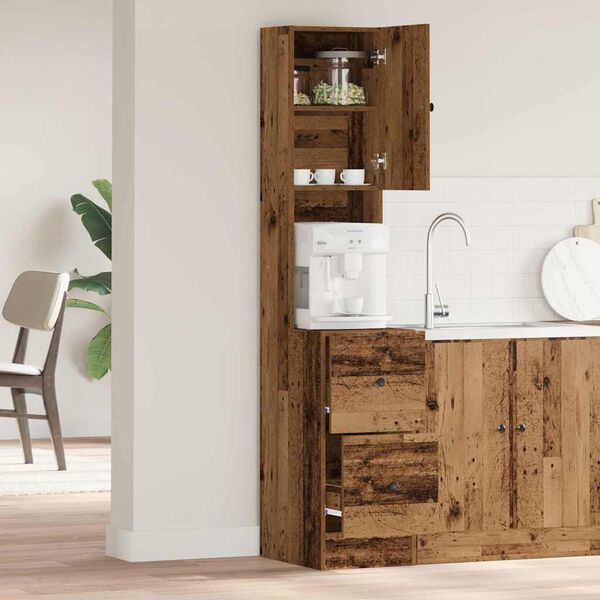 vidaXL Kuhinjski bufet s ladicama Staro drvo 32 x 50 x 180 cm