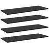 vidaXL Police za knjige 4 kom crne 80 x 30 x 1,5 cm od iverice