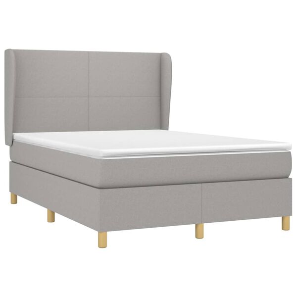 vidaXL Krevet box spring s madracem svjetlosivi 140x200 cm od tkanine