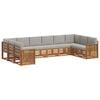 vidaXL Set vanjskih sofa 10 kom. Prirodna i svijetlo siva