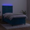 vidaXL Krevet box spring s madracem LED tamnoplavi 80 x 200 cm bar&scaron;un