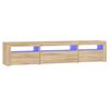 vidaXL TV ormarić s LED svjetlima boja hrasta sonome 195x35x40 cm