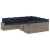 vidaXL 11-dijelni set vrtnih sofa od poliratana s jastucima sivi