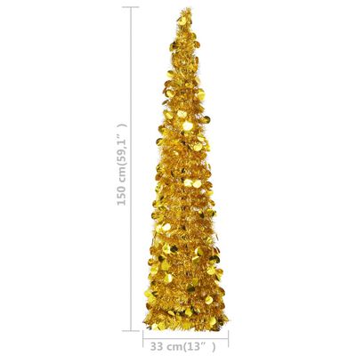 vidaXL Prigodno umjetno božićno drvce zlatno 150 cm PET
