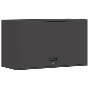 vidaXL Ormar za zid u garaži Crna 90 x 40 x 53 cm Čelik s prahom